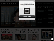 Tablet Screenshot of highlineballroom.com